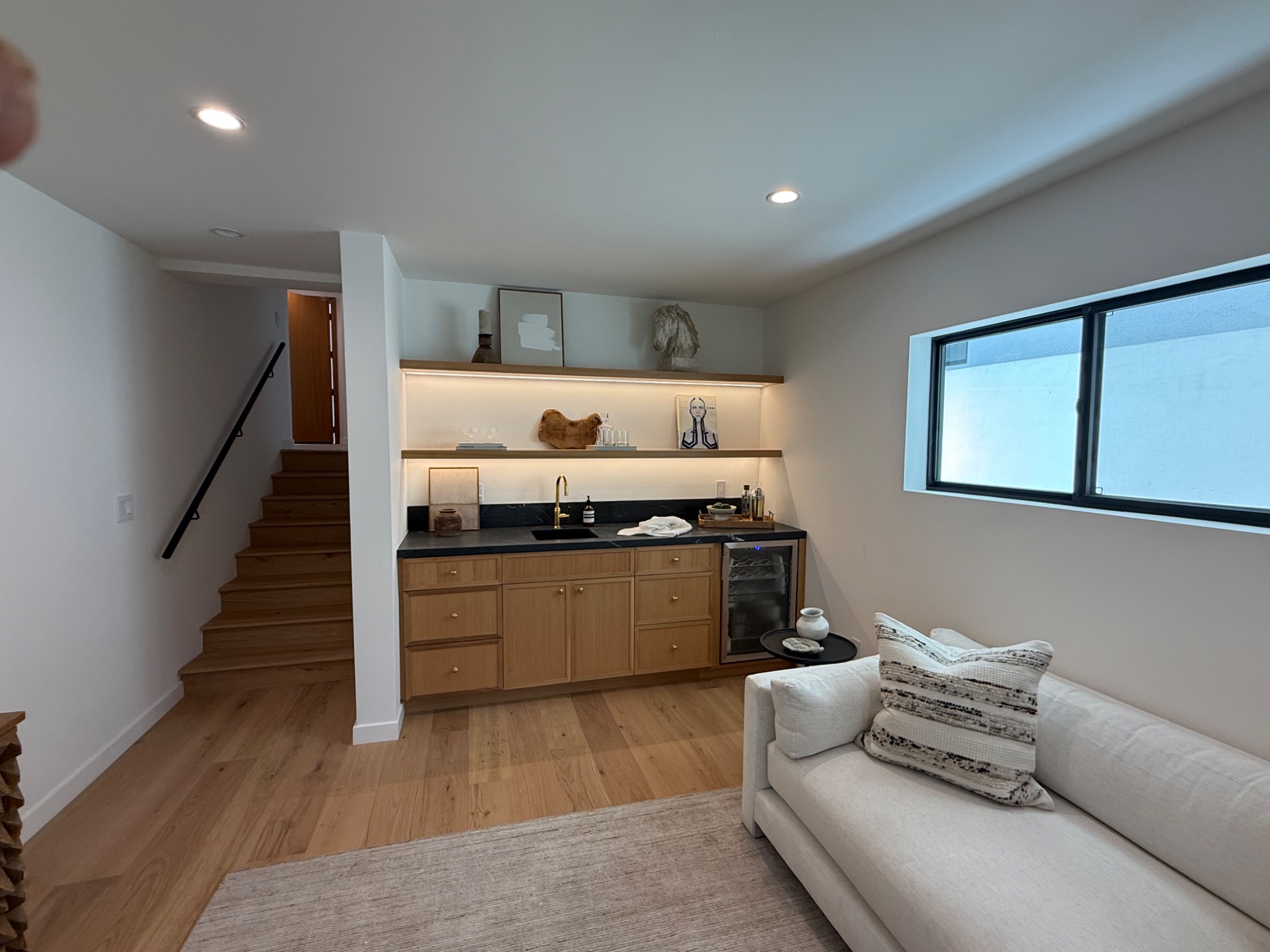 Custom built-in cabinetry and bar